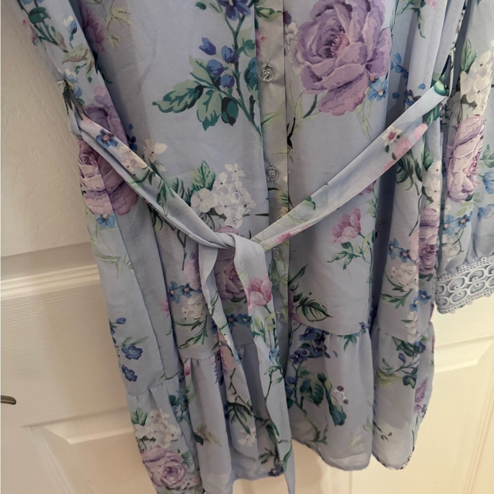 Lipsy Blue Floral Dress - Picture 7 of 9
